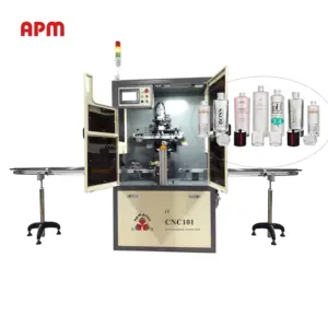 High Precision Round Square And Flat Glass Bottles Screen Printing Machine With PLC Servo System And Color Sensor