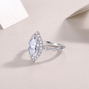 Joias de Prata 925 Personalizadas com Logo Direto da Fábrica, Anéis Finos com Diamante Moissanite VVS de 3ct para Mulheres e Homens - Product Image 4