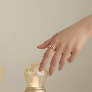 Bague en argent S925, bijoux en argent tendance à faire soi-même avec des perles incrustées de 3 à 5 mm et un support vide, accessoire 10231 - Product Image 4