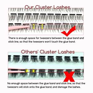 <span class=keywords><strong>Heidi</strong></span> aucune colle nécessaire 8-16mm <span class=keywords><strong>Manga</strong></span> naturel pré-collé cluster cils auto-adhésif cluster cils individuels presse sur les cils - Product Image 6