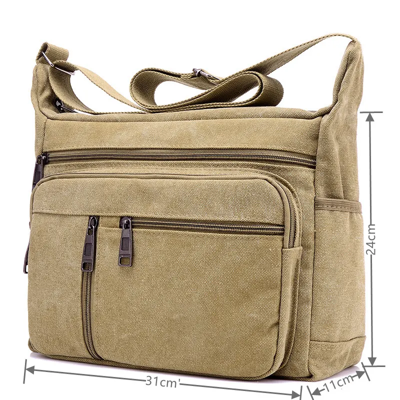Men Canvas Shoulder Bags Casual Tote Travel Men's Crossbody Bag High Quality Luxury Messenger Bags