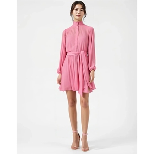 Washable Breathable Pink Knee-Length A-Line Streetwear <b>Dresses</b> Women Vietnam Supplier Fashion OEM ODM Custom Elegant Style - Product Image 6