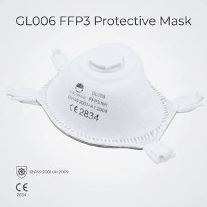 Mascarilla Respiratoria FFP3 EN149 GL006 Blanca Tipo Copa con Banda para la Cabeza y Válvula de <span class=keywords><strong>Exhalación</strong></span> - Product Image 3