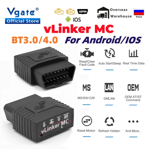 Vgate VLinker MC <span class=keywords><strong>ELM327</strong></span> V2.2 pour scanner OBD2 4.0 BimmerCode FORScan compatible Android/iOS, outil de diagnostic automobile noir - Product Image 2