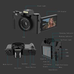 Usine en gros pas cher SLR HD 4K Vlog caméra vidéo WIFI 48MP enregistreur appareil photo numérique - Product Image 3
