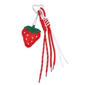 Porte-clés mignon en forme <span class=keywords><strong>de</strong></span> fraise, cordon en cuir tressé style Ins, chaîne <span class=keywords><strong>de</strong></span> téléphone portable en forme <span class=keywords><strong>de</strong></span> cœur, sac, pendentif haut <span class=keywords><strong>de</strong></span> gamme - Product Image 5