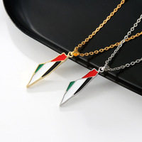 Collar con Colgante de Mapa de Palestina, Venta al Por Mayor del Fabricante, Colgante de Metal de Alta Calidad Personalizado, Apoyo a Palestina