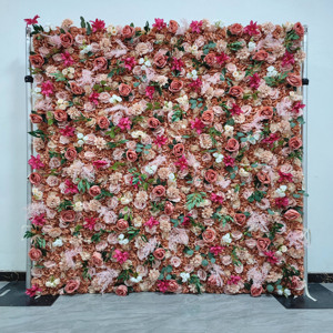 Fondo de Pared de Flores para Bodas y Navidad, Soporte de 8 pies x 8 pies, Pared de Flores de Seda para Decoración de Eventos - Product Image 3