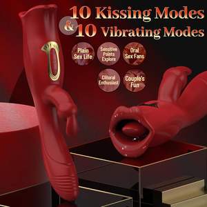 Tikken Dual Plezier Swing Tong Vibrerende Toverstaf Zuigen En Likken Modi Rabbit Vibrator Seksspeeltjes - Product Image 3