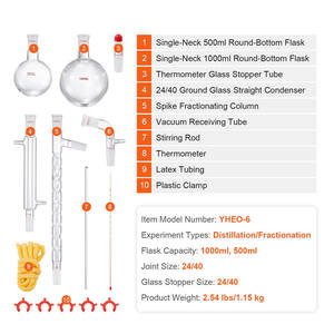 Damıtılmış su damıtma cihazı laboratuvar cam ekipmanları için saf çiy uçucu yağ arıtma seti 13 parça Set - Product Image 6