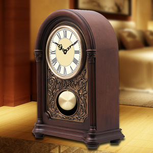 Solid Wood Table Clock Dome Shape Japanese Movement Silent Living Room Decor Antique Style T1036 - Product Image 2