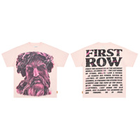 T-shirt à manches courtes en coton délavé et vieilli, motif dessin animé FRST ROW STAY CURIOUS EYEBALL FOIL TE, de la marque streetwear transfrontalière