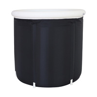 Baignoire gonflable ronde noire en PVC RENJIA, pliable, portable, pour adultes, bain de glace, en plastique durable – Grande vente