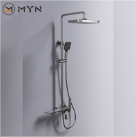 Olife Banos Promotion Cascade de Pluie Argent Mitigeur de Douche Colonne en Laiton Mat pour Salle de Bain