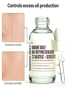 เซรั่มผลัดเซลล์ผิว 2% <span class=keywords><strong>BHA</strong></span> AHA กระชับรูขุมขน ผสมไฮยาลูรอนิค แอซิด ลดสิวเสี้ยนและริ้วรอย ปราศจากน้ำหอม - Product Image 4