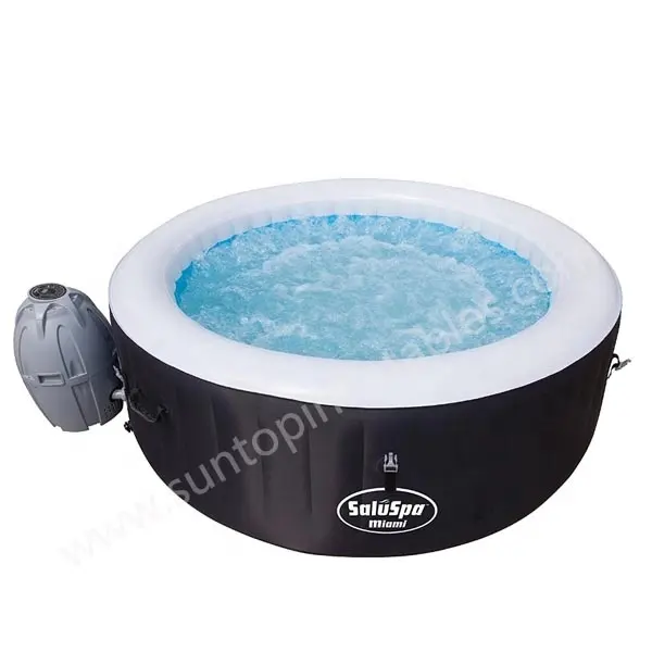 Miami Premium 2-4 Person Inflatable Hot Spa Bathtub round Wave Air Jet Massage Whirlpool Pool