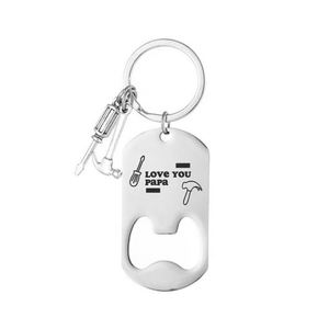 DIY Pendant As a Gift for Boyfriend Custom Father's Day Beer Bottle Opener Stainless Steel Keychain <b>Key</b> <b>Chain</b> - Product Image 2