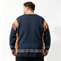 Pull col rond personnalisé OEM pour homme, surdimensionné, uni, avec broderie et pompons, pull en tricot décontracté pour homme
