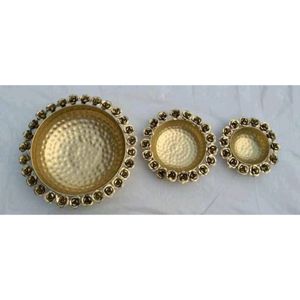 Set of 4 Floral Tealight Candle Holders Metal Indian Home Decor for Wedding Diwali Pooja for Party - Product Image 1