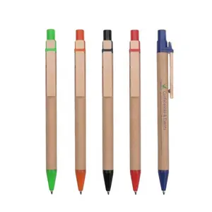 De gros stylos 6.5-Stylo à bille écologique avec clip en bois, 10 pièces