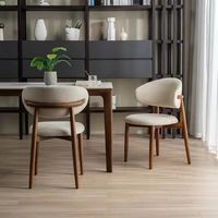 Chaise de salle à manger moderne minimaliste de luxe avec dossier en bois pour la maison, le bureau, l'hôtel, le banquet, le café, le salon