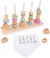 Geometrische Kleuraanpassing Stapelen Blok Geavanceerde Spel 3D Vorm Erkenning Kinderen Houten Speelgoed Educatief Speelgoed Weer Kids