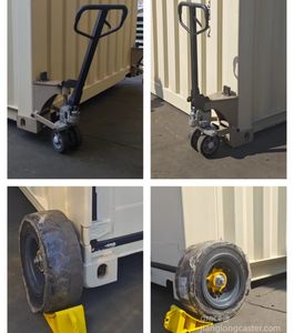 Kit de roue de montage latéral de levage de conteneur en acier hydraulique robuste plaque de base d'angle ISO de nivellement réglable pour omnidirectionnelle - Product Image 4