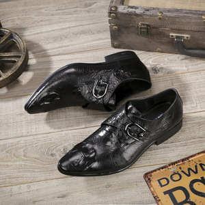 Chaussures habillées en cuir pour hommes de haute qualité, neuves, à semelle épaisse, bout rond, en cuir véritable, chaussures décontractées pour mariage - Product Image 4