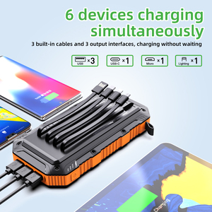 Power Bank <span class=keywords><strong>Solare</strong></span> Portatile <span class=keywords><strong>da</strong></span> 20000mAh, Impermeabile, Design Compatto, Doppio Ingresso USB e Type-C per Viaggi Internazionali e Campeggio - Product Image 4