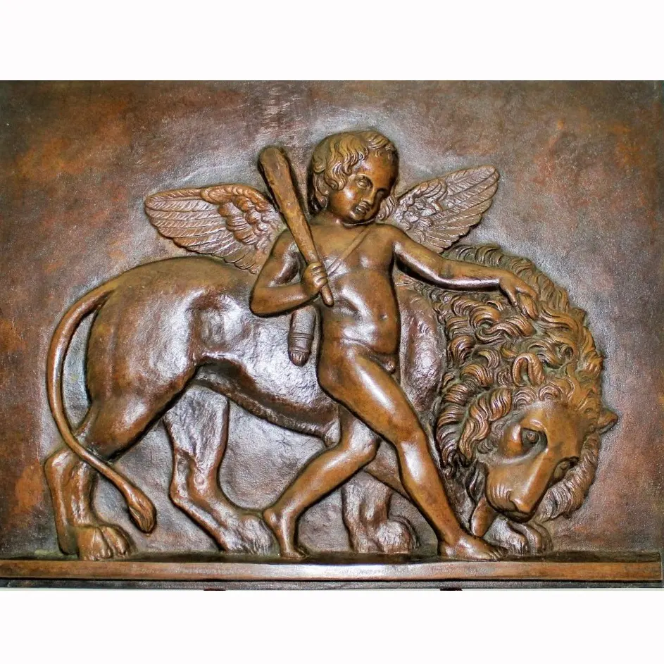 庭の銅の装飾ブロンズ3D子供の壁の救済アート彫刻