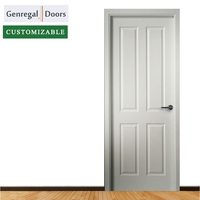 Portes en bois massif au design européen moderne, finition peinte en blanc, avec apprêt HDF pour la décoration d'appartements