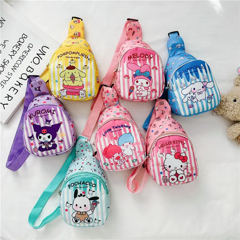 2024 Sanrio serisi kumaş çanta Kuromi melodi peluş kawaii okul çantası çocuklar için hediye olarak
