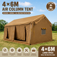 Tente de camping gonflable en tissu Oxford 600D, tente à colonnes en PVC, tente d'hébergement de camping en plein air avec doublure intérieure