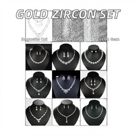 Ensemble collier et boucles d'oreilles en zircon plaqué or de style classique, cadeau tendance pour fiançailles, mariage, bal de promo, anniversaire, inspiré