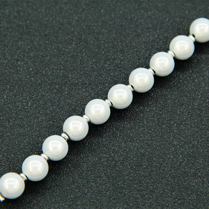 Glass Pearl Hipster Wear <b>Titanium</b> Steel Necklace 0 <b>Chain</b> Cuban <b>Chain</b> Splicing Neutral Tanjing Fashion Lijing Necklace - Product Image 3