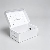 Boîte à chaussures en carton avec logo personnalisé, laminage noir mat, boîtes d'expédition en carton ondulé noires pour baskets, chaussures de sport, boîte en papier