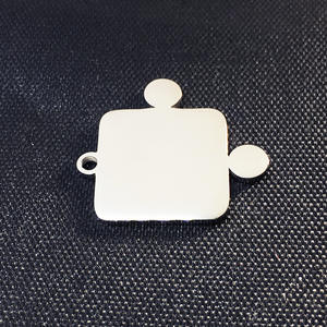 Silver Tone Friendship Blank DIY LOGO <strong>Autism</strong> <strong>Awareness</strong> Stainless Steel Puzzle Jigsaw Jewelry Pendant <strong>Charm</strong> - Product Image 6