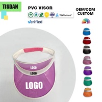 Visiera Parasole Unisex Leggera in PVC 2025 - Fascia Regolabile per Attività all'Aperto, Opzioni di Colore Personalizzabili, Stampa Serigrafica