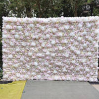 Seiden-5D-Hintergrund Bühnendekoration Handgefertigte Realistische Künstliche Blumenwand Echt Aussehende Weiße Blumenwand