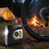 Gonfleur de pneus numérique intelligent avec lumière d'urgence, lumière clignotante et arrêt automatique pour la maison, le garage et l'utilisation en véhicule