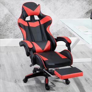 Vente en gros Chaise de bureau pour ordinateur de jeu Chaise de jeu amovible ergonomique et confortable en cuir style course avec repose-pieds - Product Image 4