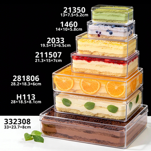 Grande boîte à tiramisu et récipient en <span class=keywords><strong>plastique</strong></span>, matériau PS de qualité <span class=keywords><strong>alimentaire</strong></span>, <span class=keywords><strong>emballage</strong></span> rectangulaire personnalisable pour gâteau, dessert, cadeau, stockage - Product Image 3