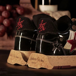 Sneakers unisexes de skate en cuir et tissu, style vintage, semelle épaisse antidérapante, pour le quotidien et le street. - Product Image 2