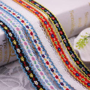 Pizzo ricamato piccolo nastro etnico floreale accessori abbigliamento fai da te accessori gioielli - Product Image 2