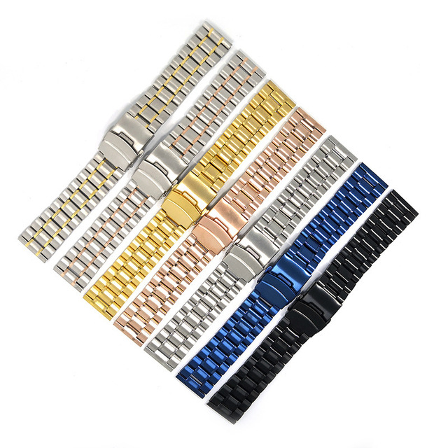 Adjustable 18mm 20mm 22mm 24mm 26mm Stainless Steel Watch Band with Deployant Clasp-Low Price Factory Supply