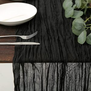 Decoraciones para fiestas de té en casa, camino de mesa rosa de 120 pulgadas y 10 pies, tela de queso, gasa rústica, camino de mesa para boda y bebé - Product Image 5