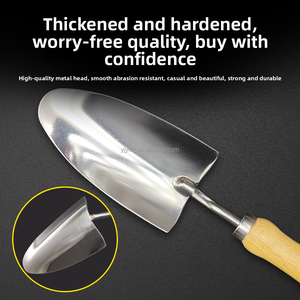 <span class=keywords><strong>พลั่ว</strong></span>สแตนเลสขนาดเล็กด้ามไม้สำหรับทำสวนกระถางดอกไม้ในครัวเรือนขุดดิน - Product Image 3