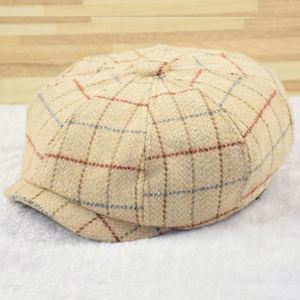 Autumn Winter Plaid Cap European American <b>Style</b> Painter's Hat 8 Panels Newsboy Hats Big <b>Head</b> Multiple Size Men Beret Cap Hat - Product Image 1