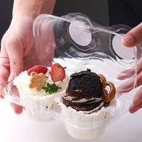 Boîte d'emballage en plastique transparente pour gâteaux individuels, boîte d'emballage en plastique pour petits gâteaux, boîte d'emballage pour desserts