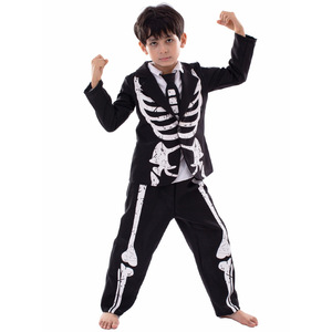 Robe squelette Jiedi pour enfants, costume d'Halloween, imprimé gothique, taille 6 ans, tenue de fête - Product Image 2